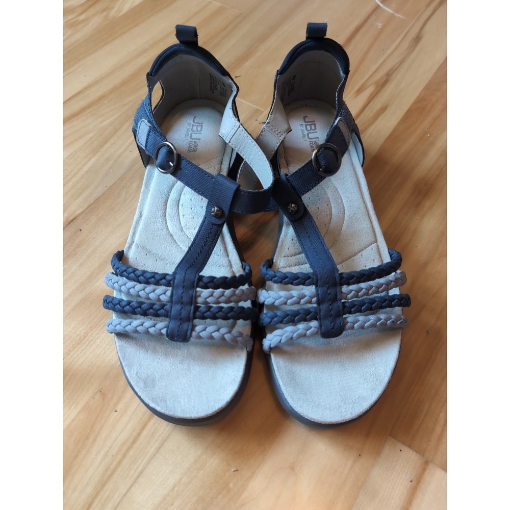 JBU Memory Foam Jambu Blue Size 9M Trendy Ocean Sandal